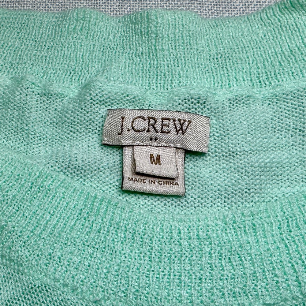 100% Cotton Short Sleeve Knit Top in Mint Green J. Crew Factory Medium - Picture 6 of 8